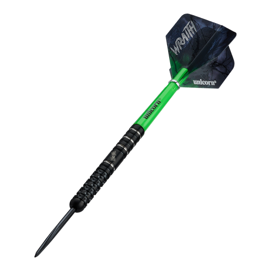 Abgebildet sind die Unicorn Wraith Callan Rydz Steeldarts - 23g. Das Produkt wird aus einem anderen Blickwinkel gezeigt.
