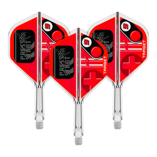 Target K-Flex Press Start No2 Standaard Flights Auf dem Bild ist ein Set Flights für Darts mit dem Namen 410585 Target K-Flex PressStart No2 Standard 19mm zu erkennen. Es ist ein Produkt zur Ausstattung von Dartpfeilen.