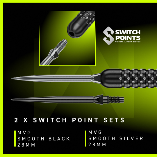 Winmau Michael Van Gerwen W-MAX Switch Point stalen dartpijlen