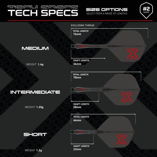 Winmau Fusion Blade X No2 standaard flight shaft systeem - zwart Auf dem Bild ist das Winmau Fusion Blade X No2 Standard Flight-Shaft-System in Schwarz zu sehen. Dieses Produkt wird bei Dartspielen verwendet.