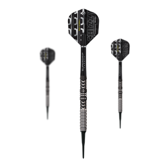 Harrow's Dave Chisnall Chizzy Series 4 zachte darts Zu sehen ist das Set der Harrows Dave Chisnall Chizzy Series 4 Softdarts. Das Produkt ist für Dartspieler geeignet, die Softdarts bevorzugen.