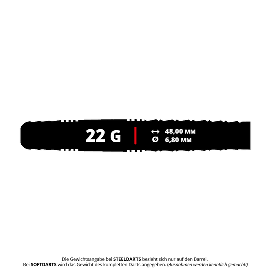 Caliburn Wolfpack W6 stalen dartpijlen - 22 g Abgebildet ist der Caliburn Wolfpack W6 Steeldart mit 22g Gewicht. Dieser Dart zeichnet sich durch sein modernes Design und hochwertige Verarbeitung aus.