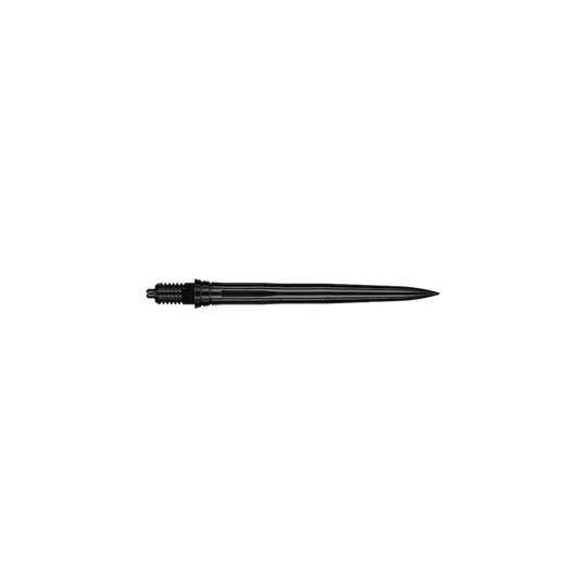 Caliburn EZ-EVO dartpunten - Glad - Zwart Das Bild zeigt EVO181 Caliburn EZ-EVO Dartspitzen Smooth Schwarz 28mm. Es handelt sich um schwarze Dartspitzen in glatter Ausführung.