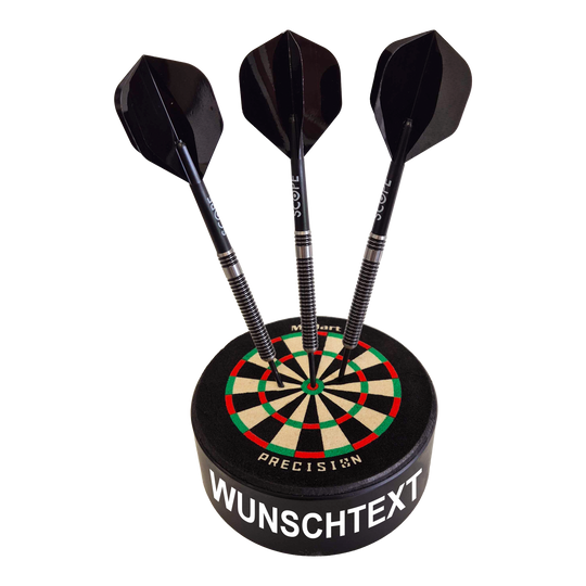 McDart Precision mini-dartbord met aangepaste tekst Hier ist ein Produktfoto mit dem Dateinamen 765_McDart_Mini_Precision_Dartboard_Darthalter_1_Arial zu sehen. Weitere Produktdetails sind nicht verfügbar.