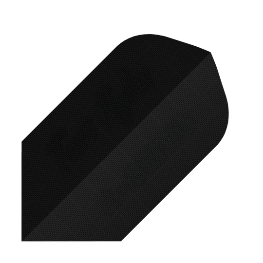 Dies ist ein schwarzer Nylon-Stoff Slim Flight. Der Flight ist für Dartpfeile geeignet und hat eine schlanke Form.