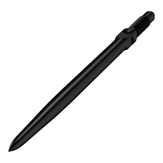 Bulls NL Convertible Point Dart Tips - Glad - Zwart Das Bild zeigt einen Artikel mit dem Namen BU57700_BullsNL_Convertible_Points_Smooth_Schwarz_32mm_2. Abgebildet sind wahrscheinlich schwarze, glatte Dartspitzen in der Größe 32 mm.
