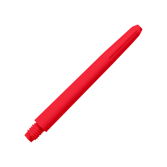 571_Nylon_Shafts_Rot_48mm_2 Das Bild zeigt einen roten Nylon-Schaft. Der Schaft hat ein schlichtes, glattes Design.