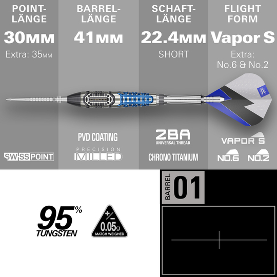 Target Phil Taylor Power X Chrono Swiss Points stalen dartpijlen Target Phil Taylor Power X Chrono Swiss Points stalen dartpijlen
