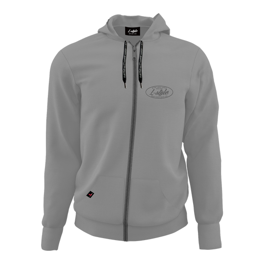 L-Style hoodie - grijs Der Hoodie „L-Style Hoodie - Grau“ ist grau, hat eine Kapuze und einen durchgehenden Reißverschluss. Auf der linken Brust befindet sich ein dezentes L-Style Logo.