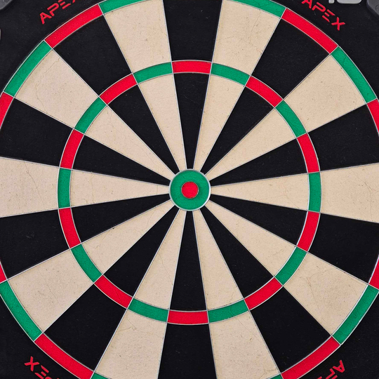 Bullet Apex stalen dartbord Das Bild zeigt das Bullet Apex Steeldartboard. Es gibt eine detaillierte Ansicht des Produkts.