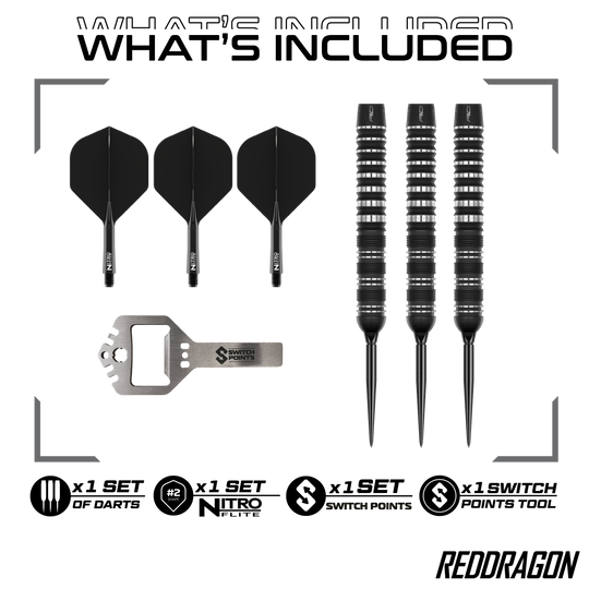 Red Dragon Sable Parallel Switch Point Stalen Darts Hier ist der Red Dragon Sable Parallel Switch Point Steeldarts zu sehen. Diese Steeldarts stehen für Qualität und Langlebigkeit.
