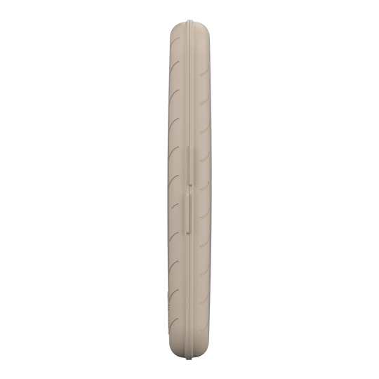 Harrows Slimcase Dart Case Das Bild zeigt eine schlanke, steingraue Darttasche von der Seite. Die Oberfläche ist leicht strukturiert und die Tasche ist fest verschlossen.