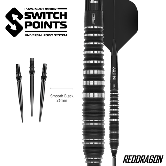 Red Dragon Sable Torpedo Switch Point Stalen Darts Zu sehen sind Red Dragon Sable Torpedo Switch Point Steeldarts. Diese Darts bieten gute Griffigkeit und Stabilität beim Wurf.