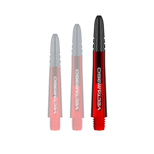 Winmau Vecta Blade 360 shafts - Rood Dieses Bild zeigt einen roten Dart-Schaft mit dem Namen 7025-219_Winmau_Vecta_Blade360_Shafts_Rot_40mm_1. Das Produkt ist 40 mm lang und hat ein schlichtes Design.