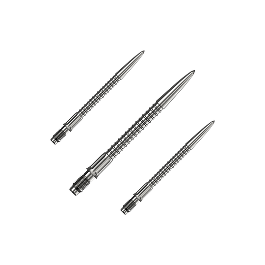 Mission R2.5 Rapid Point GV1 Dartpunten - Zilver Abgebildet ist ein Set Mission R25 Rapid Point GV1 Dartspitzen in Silber mit 30mm Länge. Das Set eignet sich als Zubehör für Dartspieler.