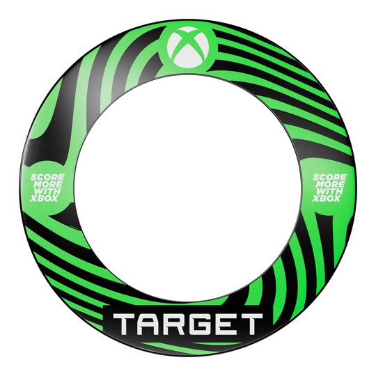 Target Xbox Dartboard Surround-bundel Abgebildet ist das Target Xbox Dartboard Surround Bundle. Dieses Produkt bietet einen Schutzrahmen für die Dartscheibe.