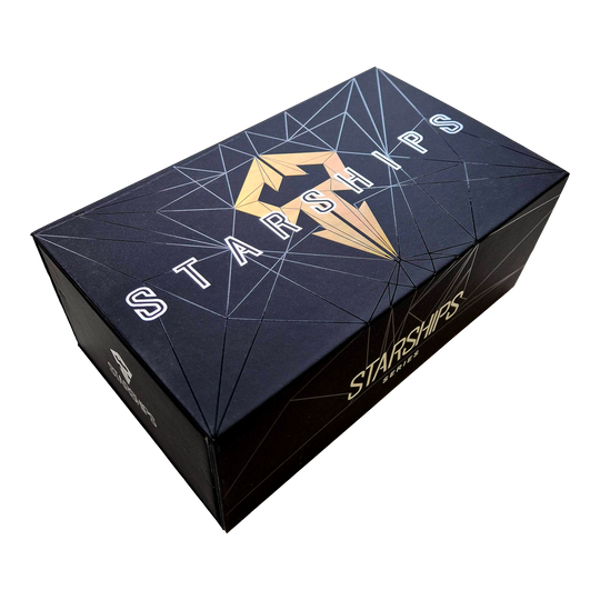 Das Bild zeigt die Caliburn Starships Series Hyperion Steeldarts mit 22 Gramm. Es handelt sich um hochwertige Darts für präzises Spielen.