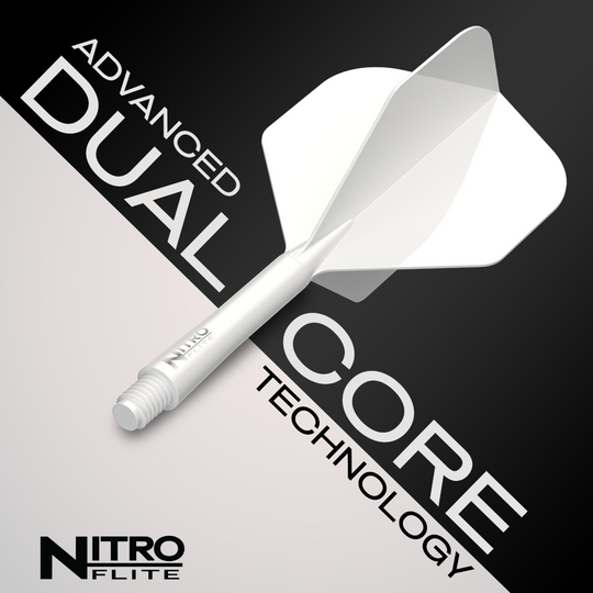 Red Dragon Nitroflite witte schacht, witte flights nr. 2 Abgebildet ist der Red Dragon Nitroflite White Shaft White Flights No2. Der Artikel besteht aus weißen Dartflights mit weißem Schaft.