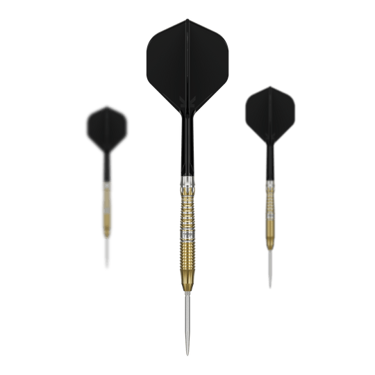 Target Japan Black Marque Enzo Swiss Point stalen dartpijlen Dieses Bild präsentiert die Target Japan Black Marque Enzo Swiss Point Steeldarts im Set. Die Darts sind für professionelle Spieler geeignet.