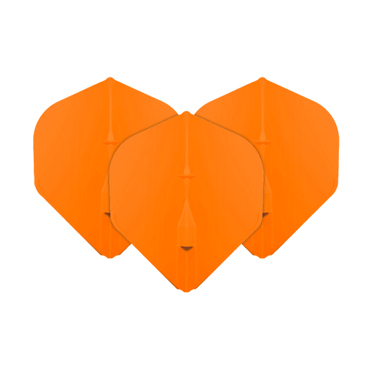 L-Style Champagne L1EZ Standaard Vluchten Das Bild zeigt drei orangefarbene L-Style Champagne L1EZ Standard Flights. Sie sind für den Gebrauch bei Darts gedacht und haben eine klassische Standardform.