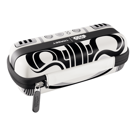 Abgebildet ist das Target Star Wars Boa Dartcase – Stormtrooper. Die Tasche bietet stilvollen Schutz für Dartzubehör im Star Wars Stil.