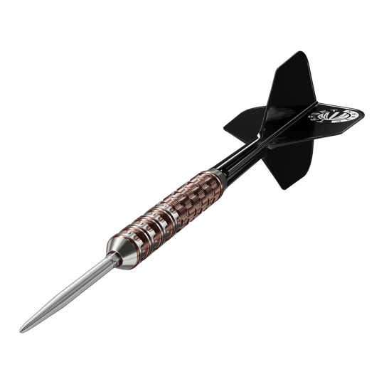 Das Bild zeigt die Target Japan Prime Series George Nishitani Raptor GEN6 Swiss Point Steeldarts. Diese Darts sind für hohe Präzision und Qualität bekannt.