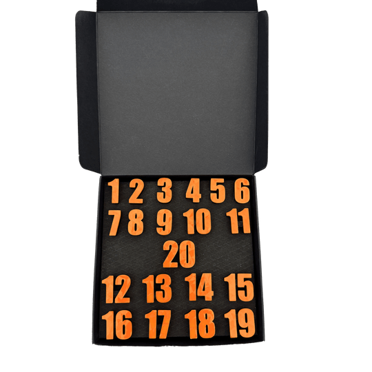 McDart Dartbord Nummerringen / Klassieke Nummerringen Das Bild zeigt eine Box mit der Aufschrift Classic Orange. Die Verpackung ist im gleichen Stil gehalten.