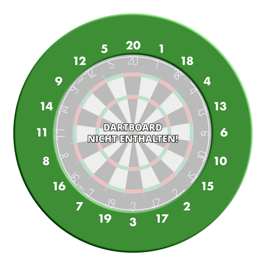 HD-cijfers dartbordrand - Aangepaste kleuren Abgebildet ist ein Dartboard Surround in Grün ohne Logo. Es handelt sich um eine schlichte Umrandung für eine Dartscheibe.
