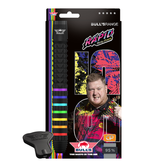 Bulls NL Ricky Evans Rapid 95 Convertible Point stalen dartpijlen Bulls NL Ricky Evans Rapid 95 Convertible Point stalen dartpijlen