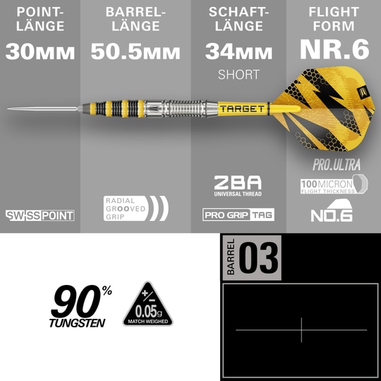 Target Buzz 03 Swiss Points stalen dartpijlen Abgebildet sind Target Buzz 03 Swiss Points Steeldarts. Das Produkt zeichnet sich durch ein elegantes Design aus.