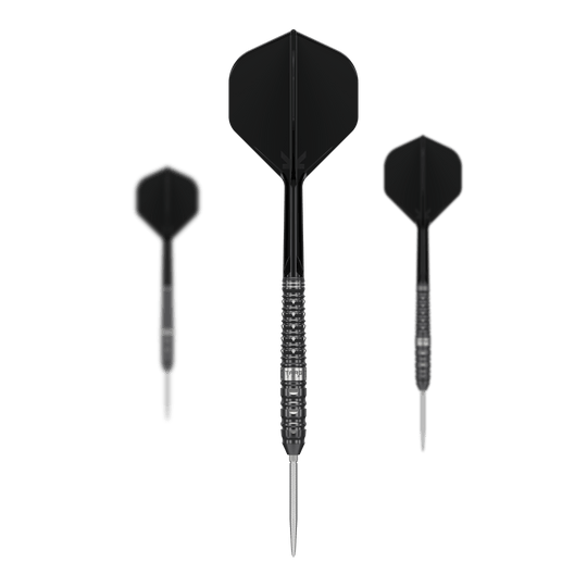 Die Abbildung zeigt das Set der Target Japan Black Marque Eclipse Swiss Point Steeldarts - 23g. Das Set beinhaltet mehrere Darts in erstklassiger Qualität.