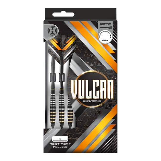 Harrows Vulcan Softdarts Zu sehen sind die Harrows Vulcan Softdarts. Diese Softdarts zeichnen sich durch ihr modernes Design aus.