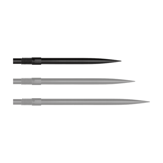 Abgebildet ist ein Produkt mit dem Dateinamen 'QP23974_Harrows_QuickPoint_Dartspitzen_Schwarz_30mm_1'. Das Bild zeigt schwarze Dartspitzen.