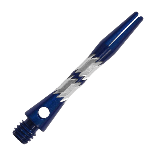 Bulls NL Minor aluminium shafts - blauw - 33 mm Das Bild zeigt Bulls NL Minor Aluminium Shafts in Blau, 33 mm. Sie sind speziell für den Einsatz bei Dartpfeilen gefertigt.