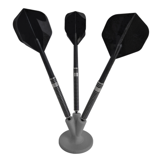 NYT Studio compacte darthouder Das Bild zeigt einen kompakten Dart-Halter in Grau. Ein funktionales Zubehörteil für Dartspieler.