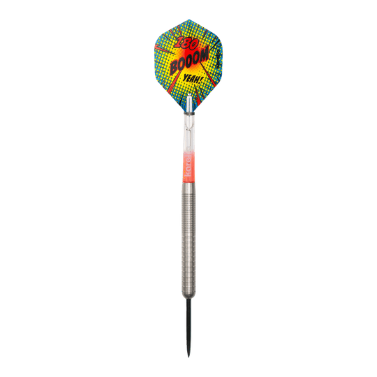 Karella Comic Line CL-1 stalen dartpijlen - 22 g Abgebildet ist der Karella Comic Line CL-1 Steeldarts - 22g. Diese Aufnahme zeigt das Produkt aus einer bestimmten Perspektive.