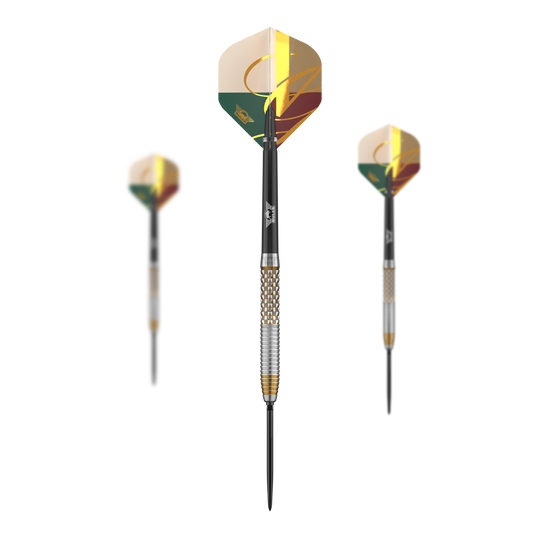Bulls NL Vintage Shark Convertible Points Stalen Darts Das Foto zeigt ein Set der Bulls NL Vintago Shark Convertible Points Steeldarts. Dieses Set ist ideal für professionelle Dartspieler geeignet.