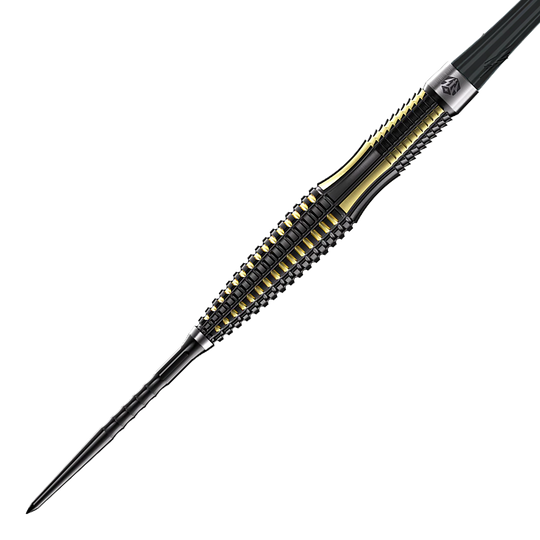 Abgebildet sind Caliburn V-Series V1 Steeldarts. Die Darts haben ein modernes Design.