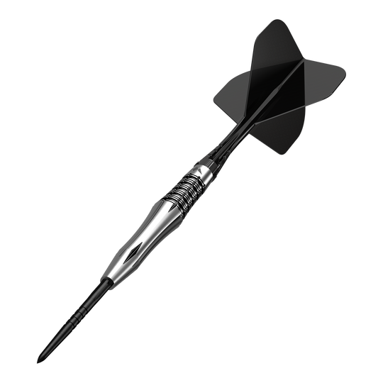 Gezeigt werden die Mission Katana Steeldarts. Diese Darts sind für Präzision und Langlebigkeit bekannt.