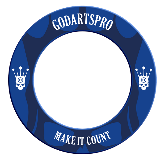 Go Darts Pro Dartbord Surround Dartboard-Surround in Blau ist abgebildet. Es dient zur Umrahmung und zum Schutz des Dartboards.