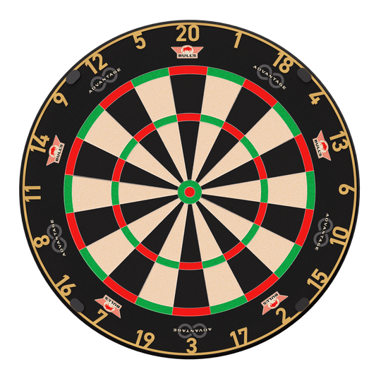 Bulls NL Advantage 8 stalen dartbord Das Foto zeigt das Bulls NL Advantage 8 Steeldartboard. Dieses Produkt ist perfekt für ambitionierte Dartspieler.
