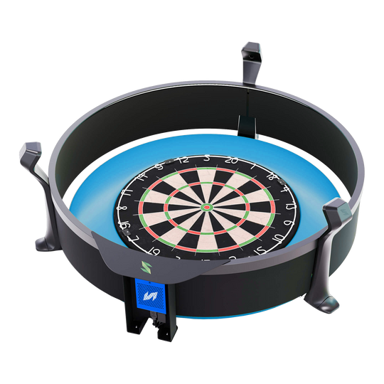 Scolia Home 2 FLEX - Elektronisch autoscoringsysteem met verlichtingsring 2026 Das Bild zeigt das Produkt "Scolia Home 2 FLEX – Electronic Score System mit Beleuchtungsring". Es handelt sich um ein elektronisches Punktesystem für Dartboards mit integriertem LED-Leuchtring.