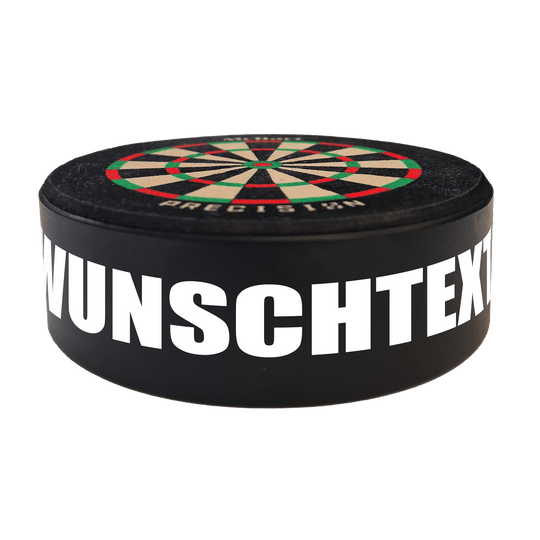 McDart Precision mini-dartbord met aangepaste tekst Das Bild zeigt das Produkt mit dem Dateinamen 765_McDart_Mini_Precision_Dartboard_Darthalter_2_Impact. Es handelt sich um ein Dartartikel von McDart.