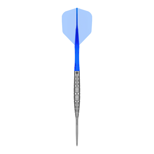 Caliburn Rix EZ-EVO R6 stalen dartpijlen Das Produkt Caliburn Rix EZ-EVO R6 Steeldarts wird gezeigt. Die Aufnahme hebt die Gestaltung und die Struktur des Darts hervor.