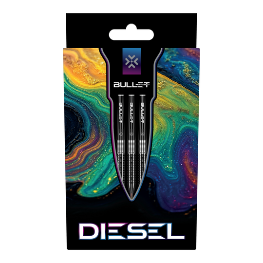 Bullet Diesel stalen pijltjes Zu sehen sind die Bullet Diesel Steeldarts. Das Bild zeigt das Aussehen und Design dieses Dartprodukts.