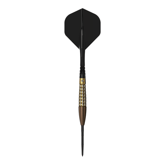 Das Foto stellt die Mission Rhodon Steeldarts - 23g dar. Die Darts sind für ambitionierte Spieler konzipiert.