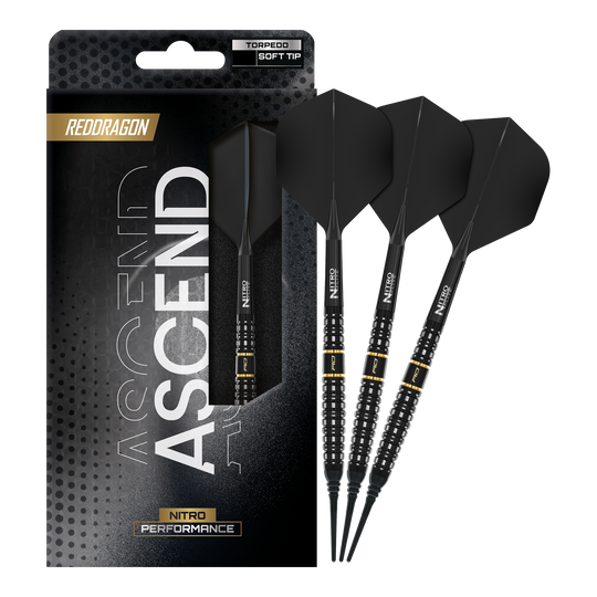 Red Dragon Ascend Torpedo Soft Darts - 22 g Gezeigt werden Red Dragon Ascend Torpedo Softdarts mit 22g. Die Softdarts bieten eine gute Balance und Griffigkeit.