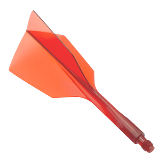 Condor Ax 120 Flight System Helder Rood - Smal Das Bild zeigt ein rotes Dartflight-System mit schmalem Design. Es handelt sich um das Produkt "Condor Axe 120 Flight-System Clear Red - Narrow".