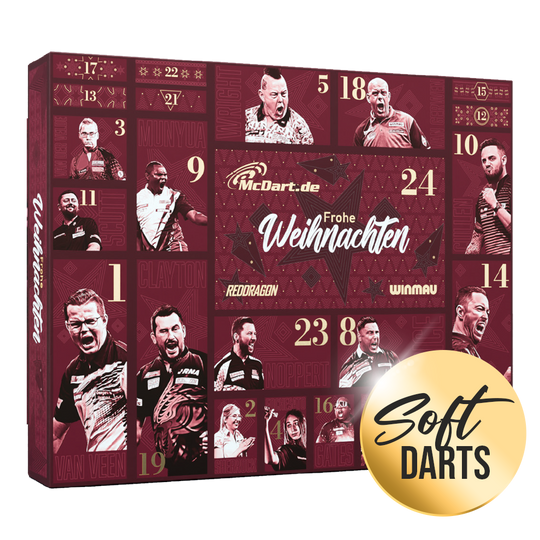 McDart Premium Adventskalender 2026 voor softdartspelers 