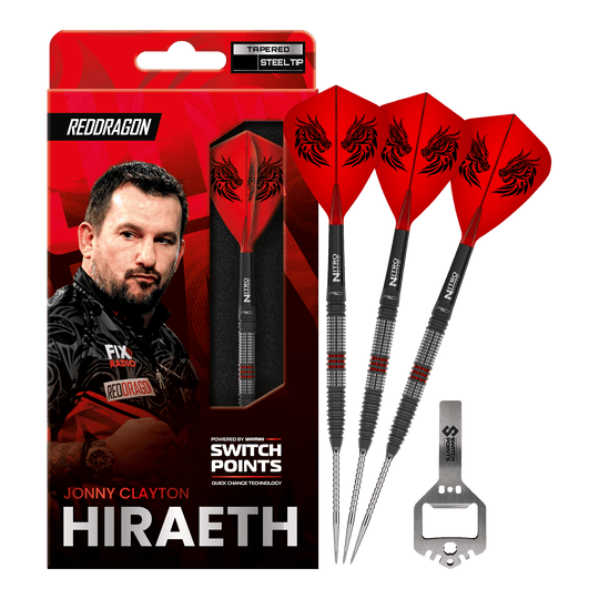 Red Dragon Jonny Clayton Hireath Switch Point stalen dartpijlen Zu sehen sind Red Dragon Jonny Clayton Hireath Switch Point Steeldarts. Sie haben eine markante Optik und sind ideal für Dartspieler geeignet.